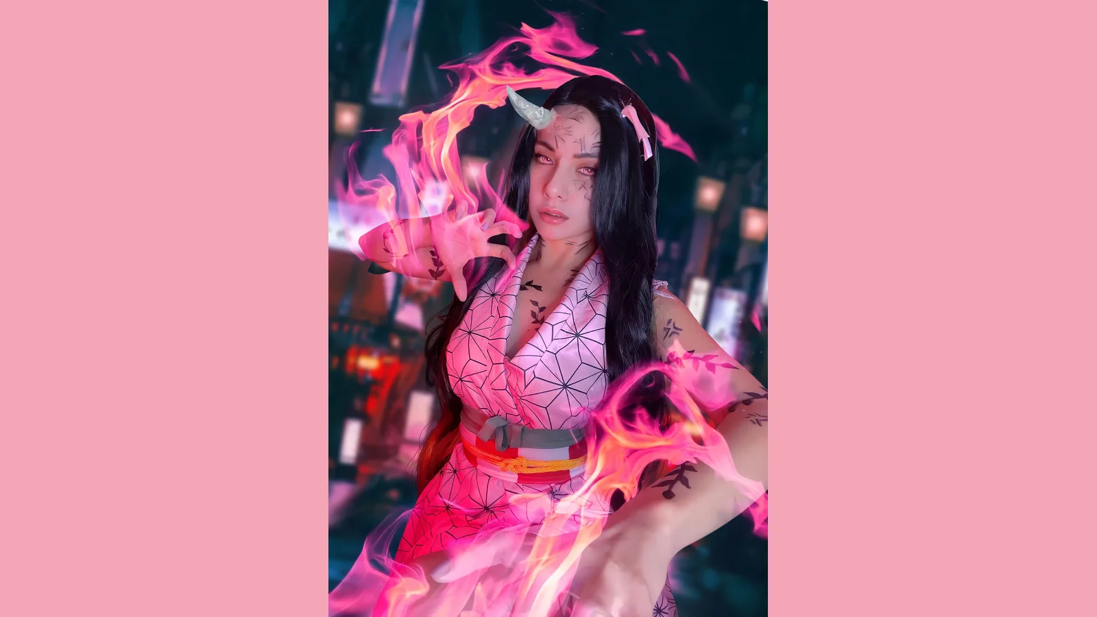 Nezuko Kamado from Demon Slayer (Kimetsu no Yaiba), cosplay reference board cover
