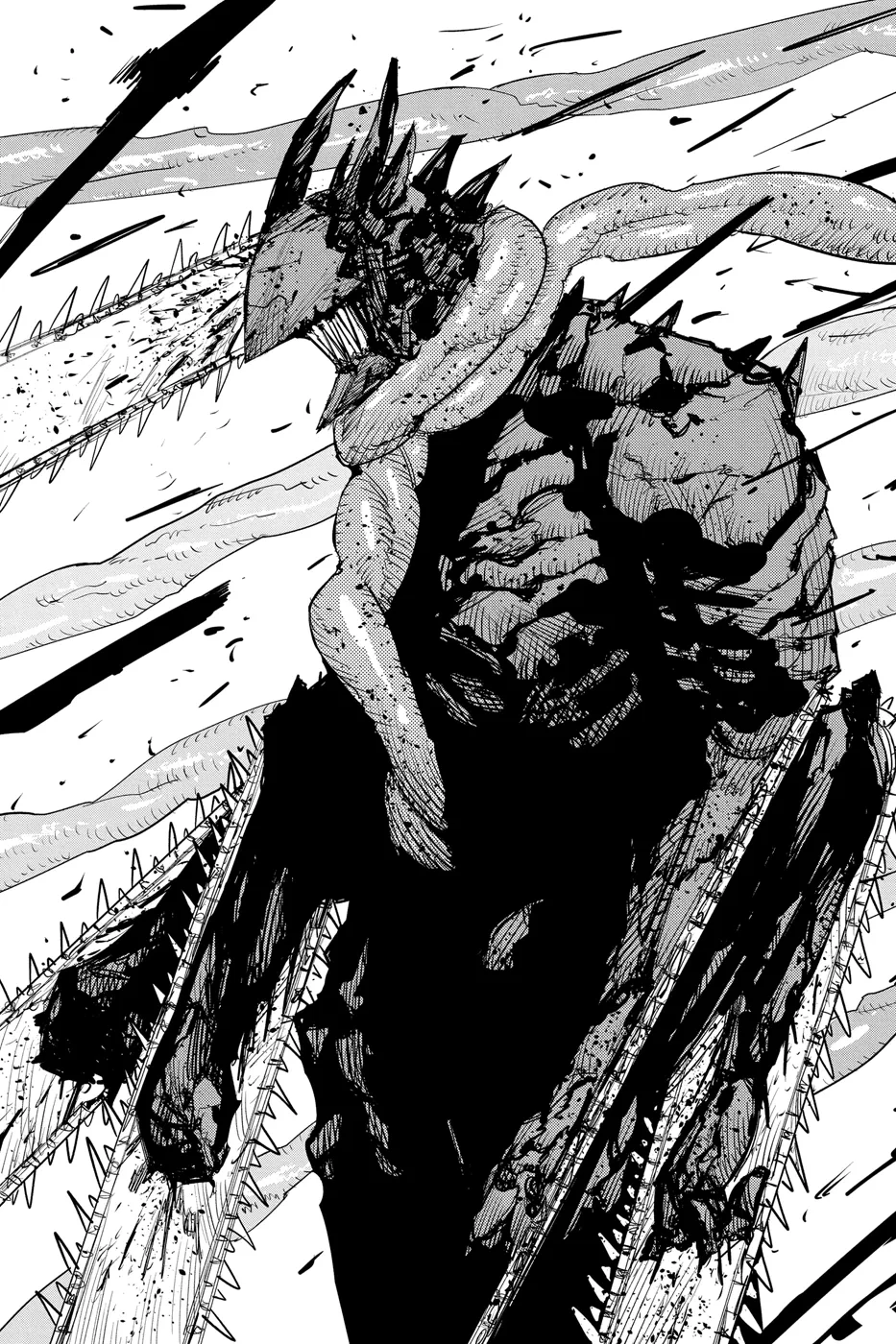 Denji Chainsaw Man hybrid devil form full body chainsaw head reference
