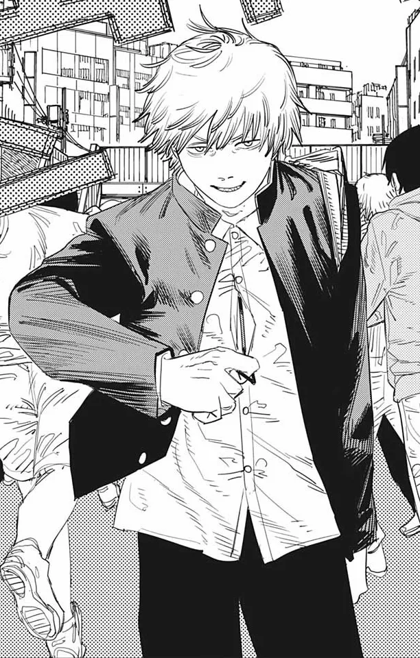 Denji Chainsaw Man hybrid devil form full body chainsaw head reference