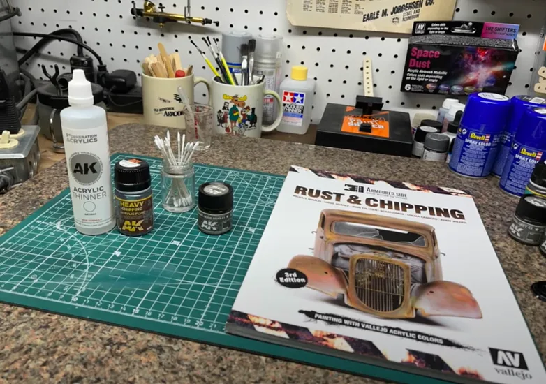scale model weathering wash chipping technique reference
