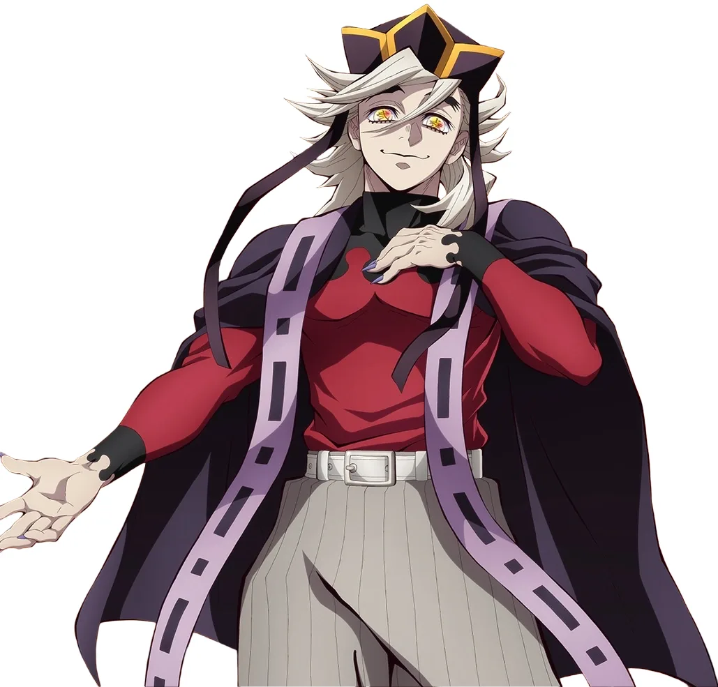 Doma Douma Demon Slayer full body kimono and fans official art reference