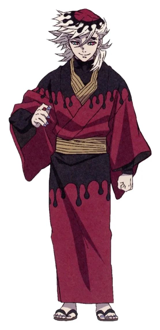 Doma Douma Demon Slayer full body kimono and fans official art reference