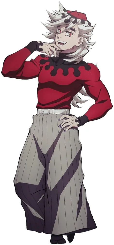 Doma Douma Demon Slayer full body kimono and fans official art reference