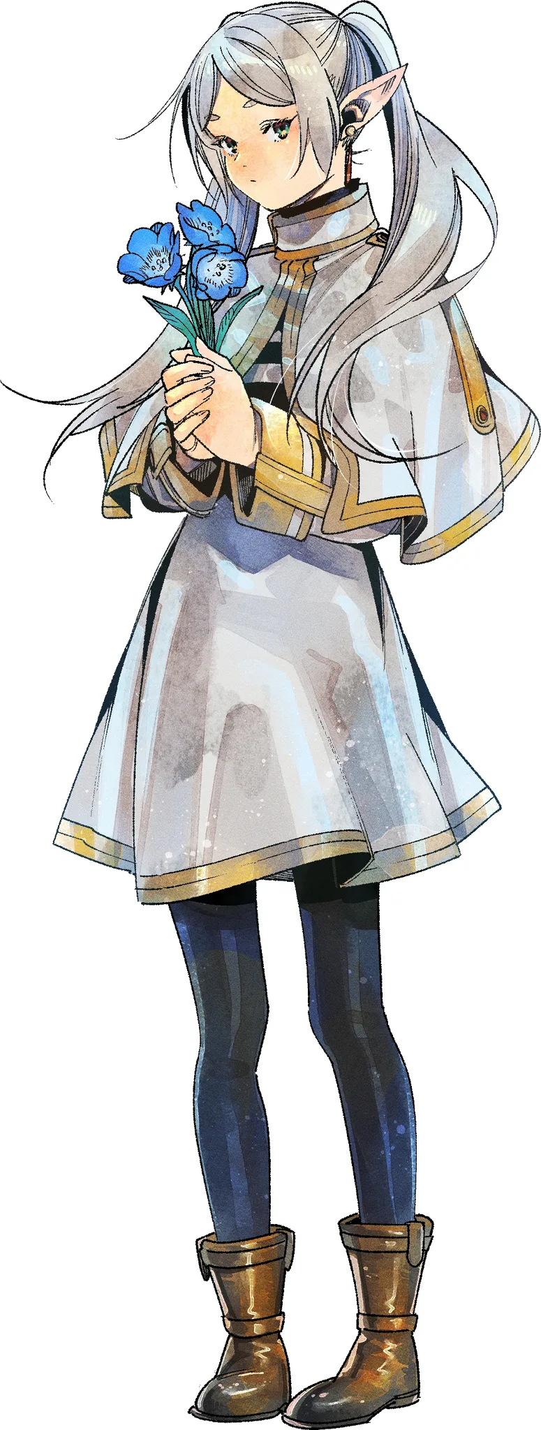 Frieren full body official art mage outfit reference