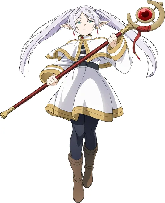 Frieren full body official art mage outfit reference