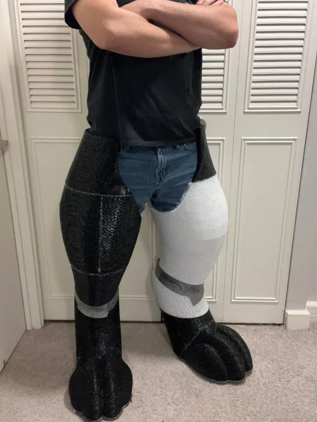 fursuit digitigrade leg padding construction reference