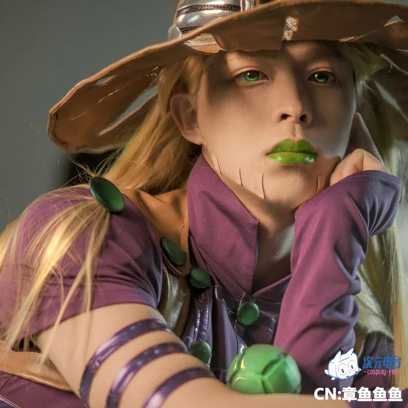 Gyro Zeppeli cosplay full costume hat grillz steel balls reference