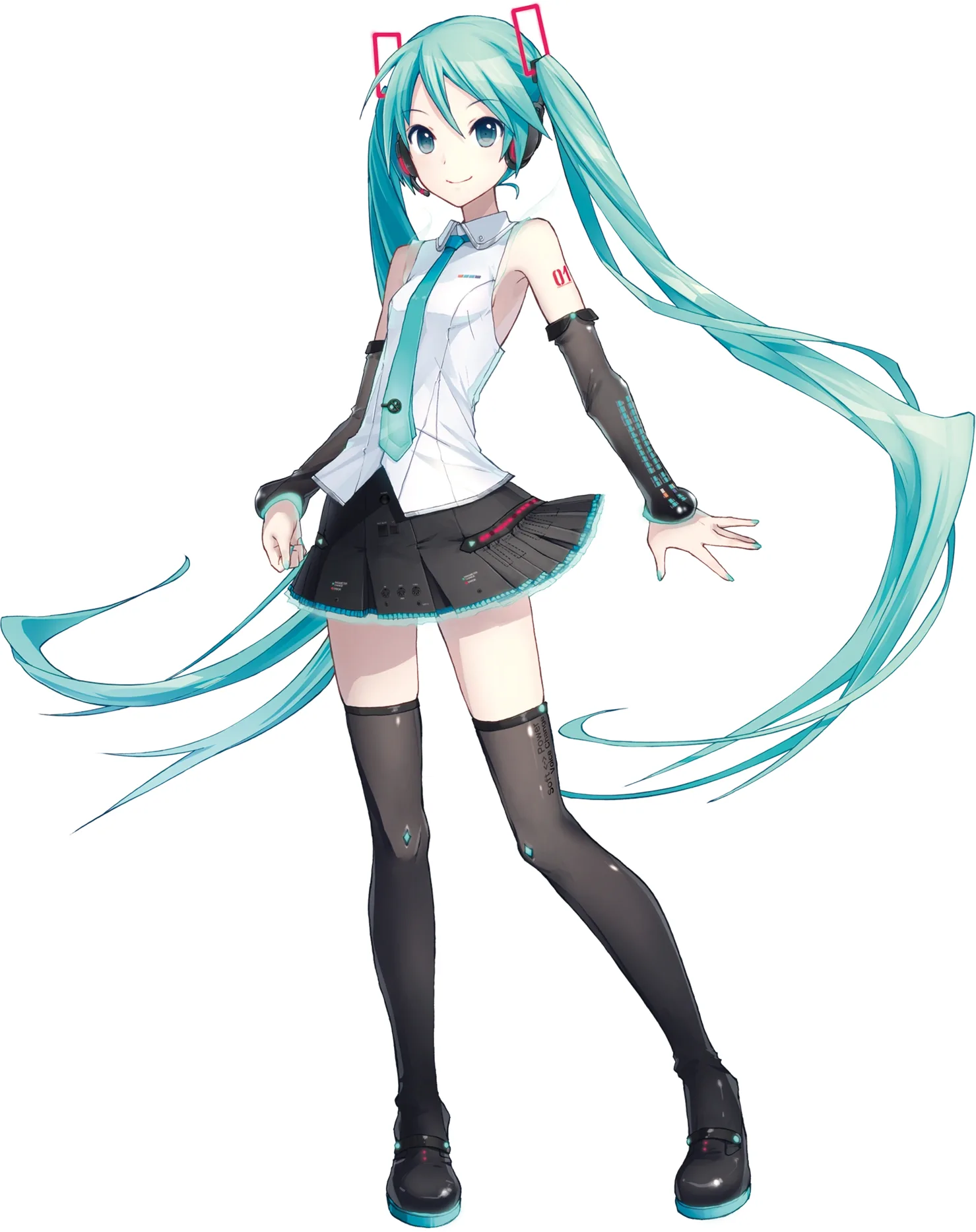 Hatsune Miku full body classic design Vocaloid official art reference