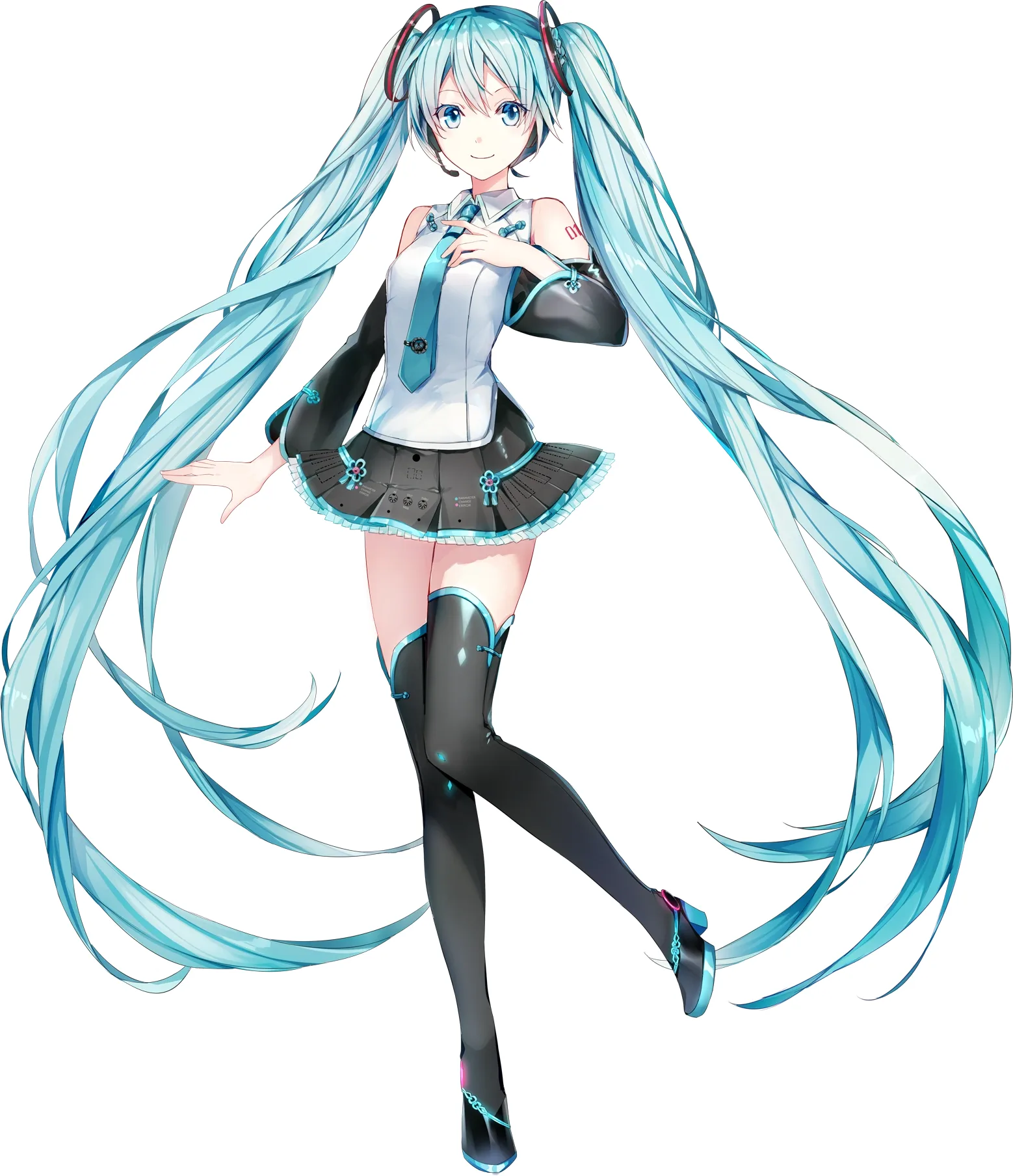 Hatsune Miku full body classic design Vocaloid official art reference