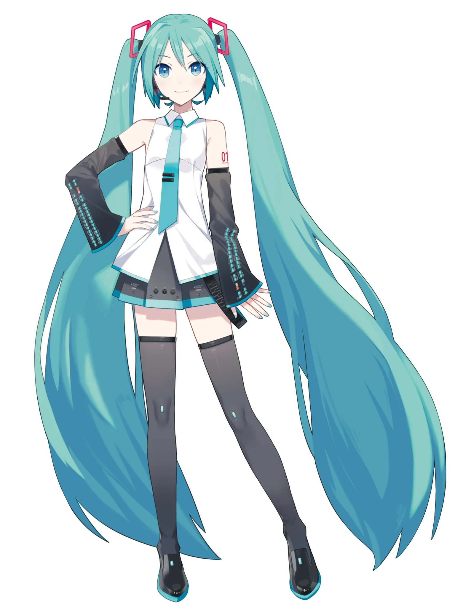 Hatsune Miku full body classic design Vocaloid official art reference
