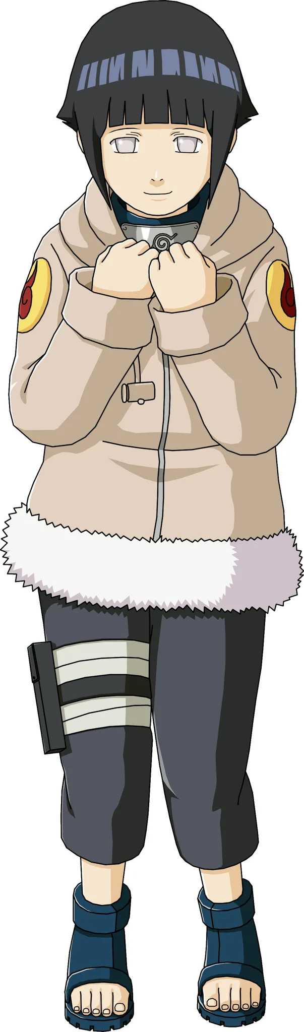 Hinata Hyuga Shippuden full body lavender jacket official art reference