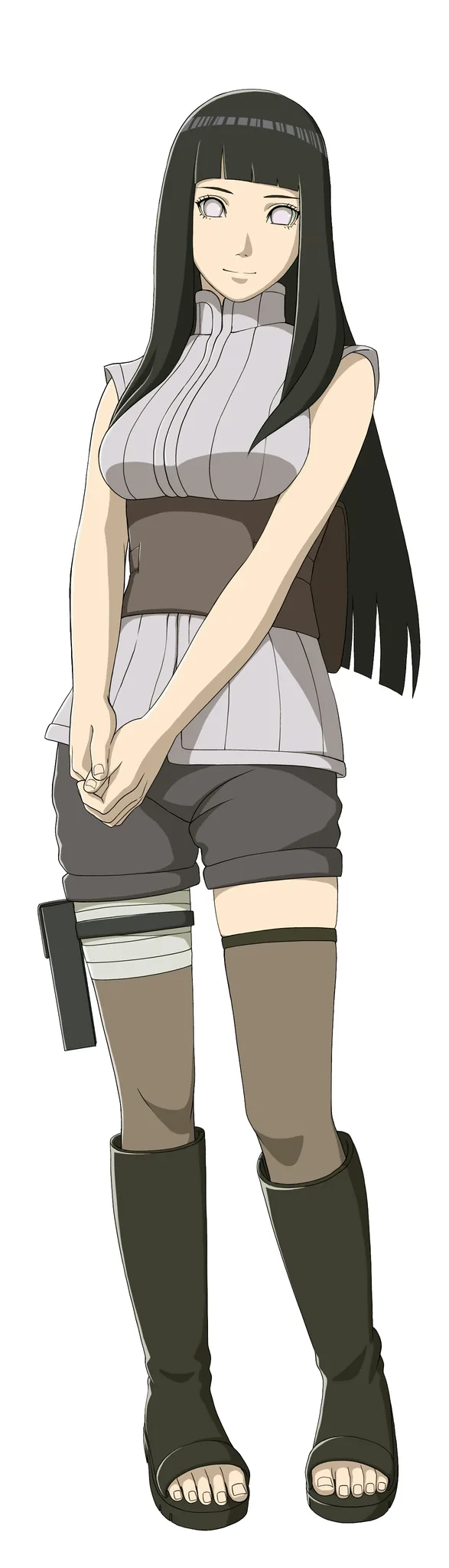 Hinata Hyuga Shippuden full body lavender jacket official art reference