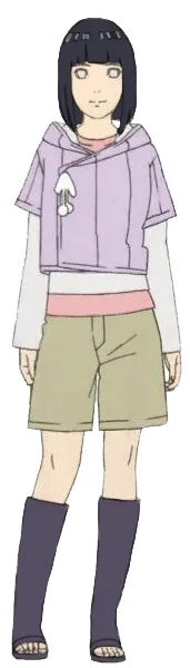Hinata Hyuga Shippuden full body lavender jacket official art reference