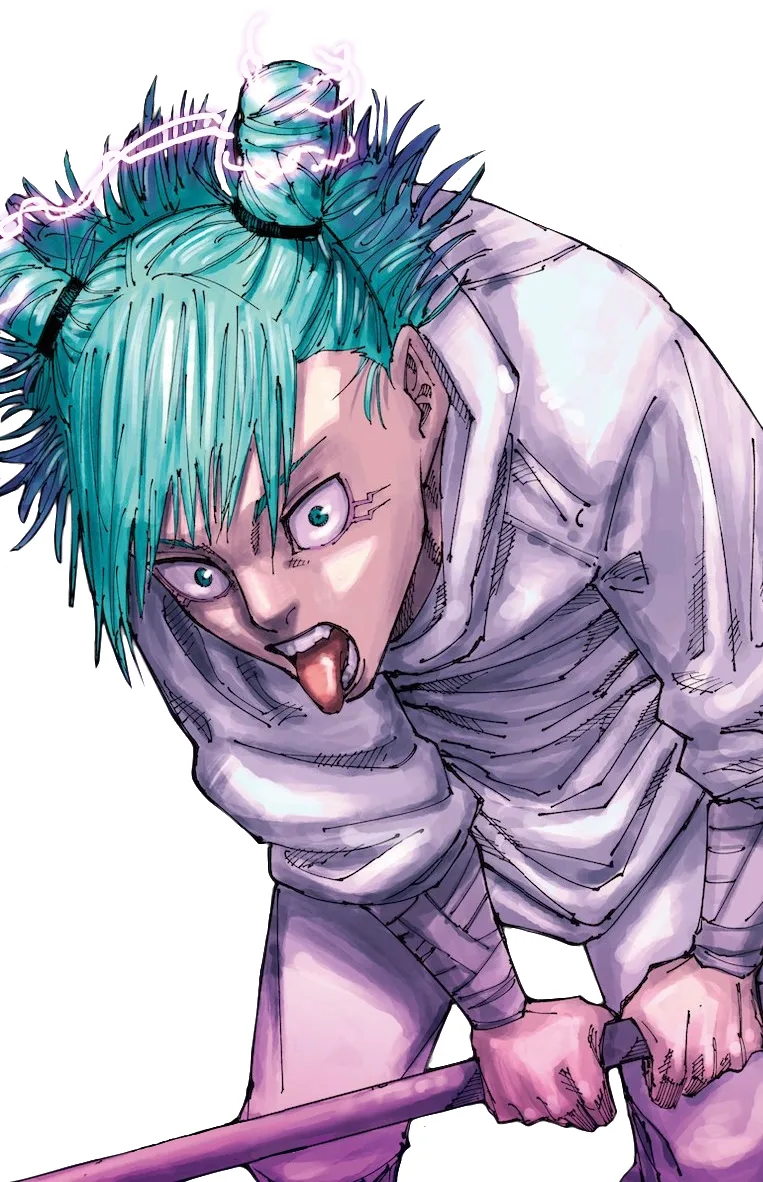 Hajime Kashimo full body hakama teal hair reference