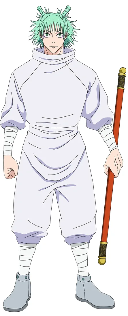 Hajime Kashimo full body hakama teal hair reference