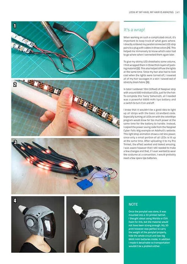 LED cosplay costume wiring tutorial reference