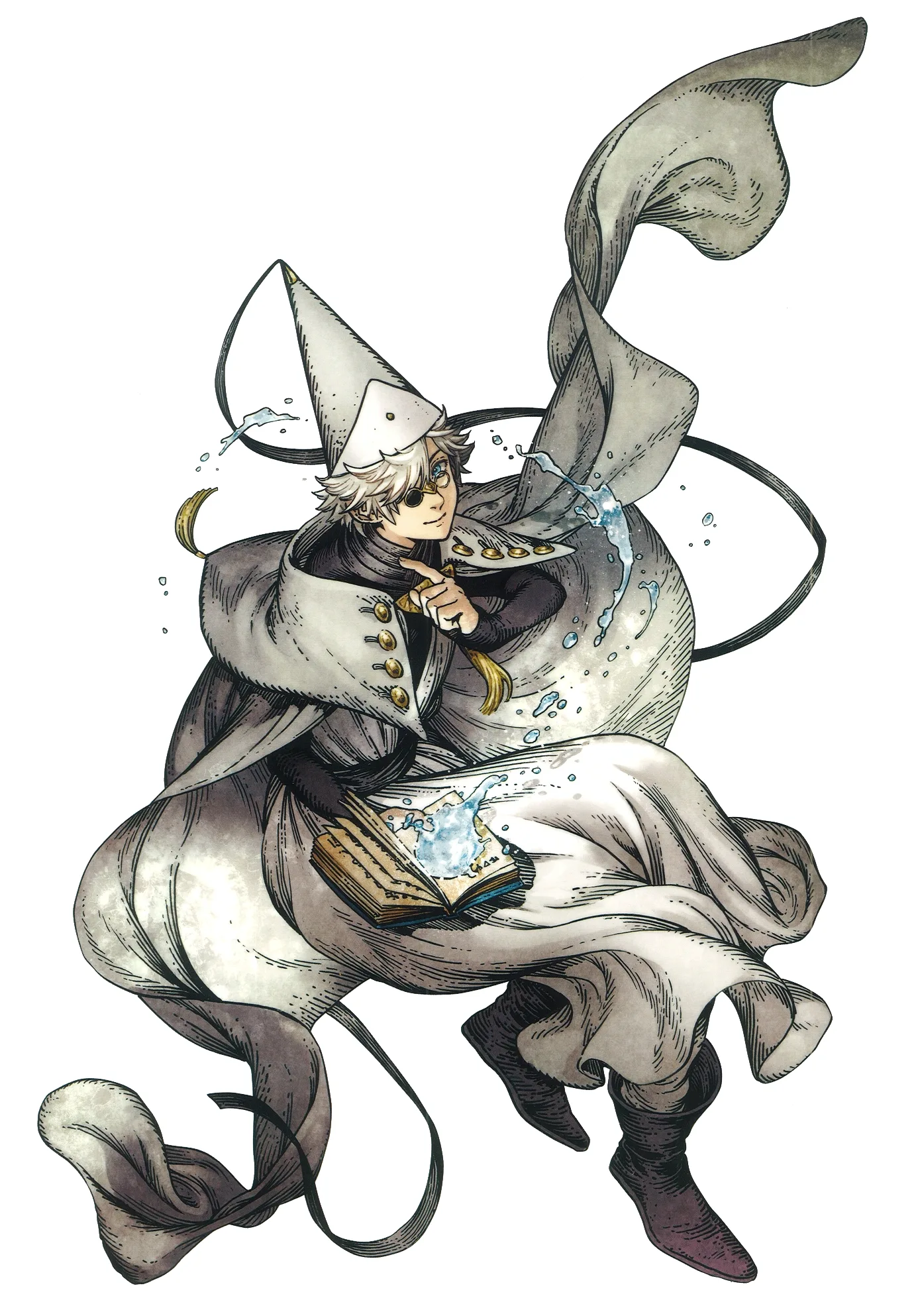 Qifrey Witch Hat Atelier official art full body hat and robes reference