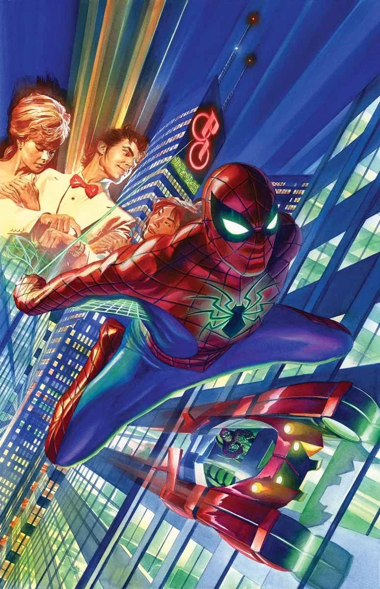 Spider-Man classic suit back view spider emblem reference
