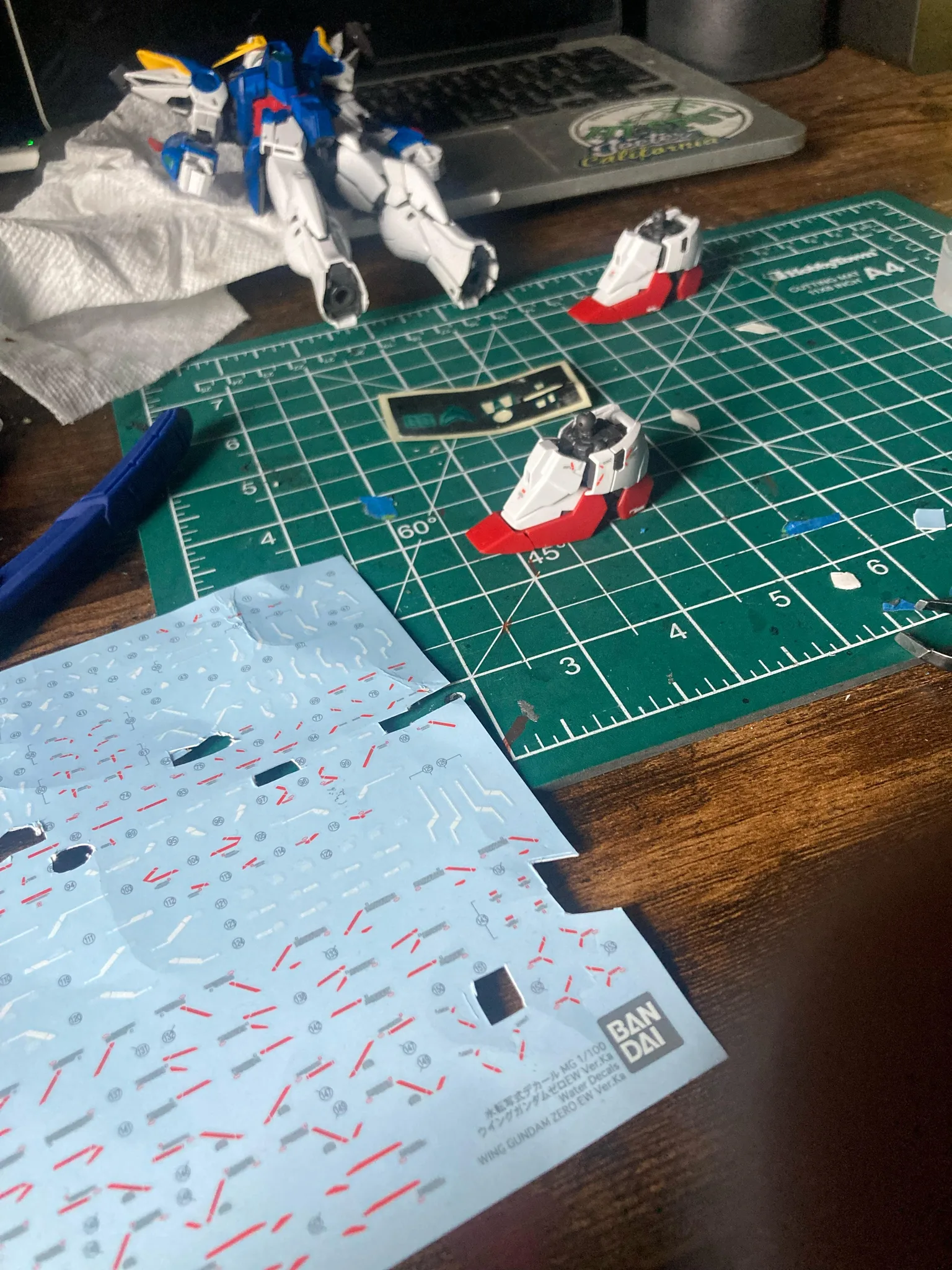 Gunpla decal application water slide tutorial reference