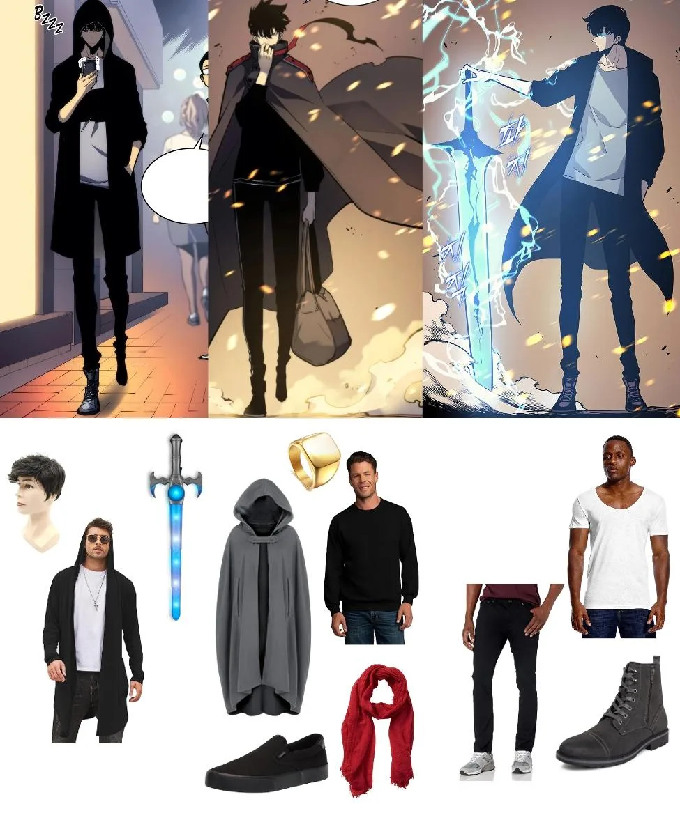 Sung Jinwoo Solo Leveling cosplay full body high quality reference