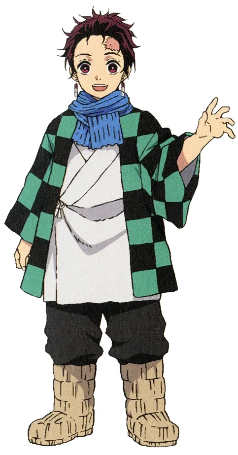 Tanjiro Kamado full body front and back anime reference reference