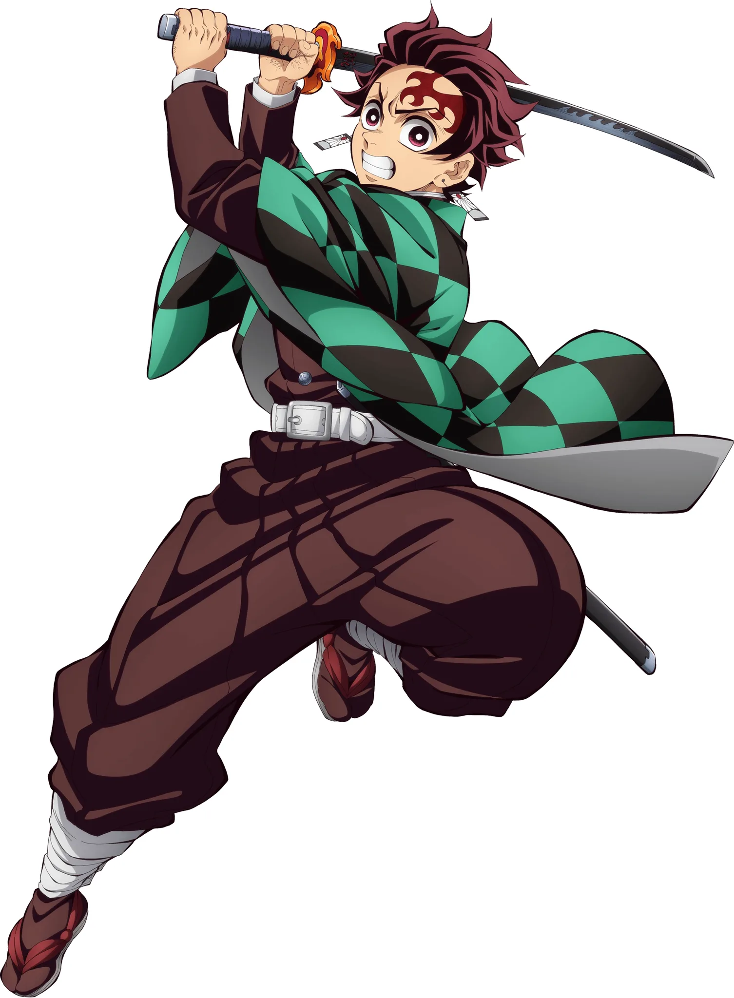 Tanjiro Kamado full body front and back anime reference reference