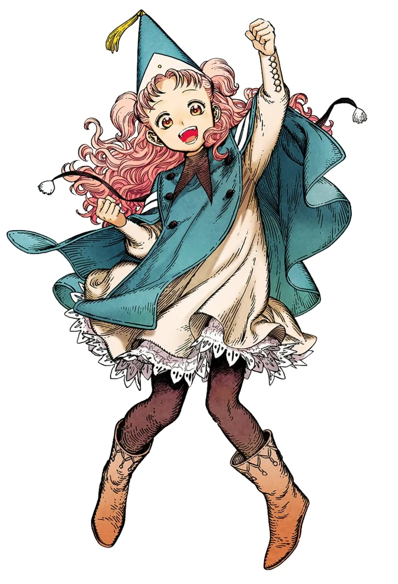 Tetia Witch Hat Atelier full body apprentice cloak hat pink hair reference