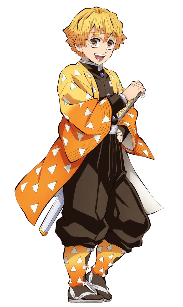 Zenitsu Agatsuma full body haori uniform official art reference