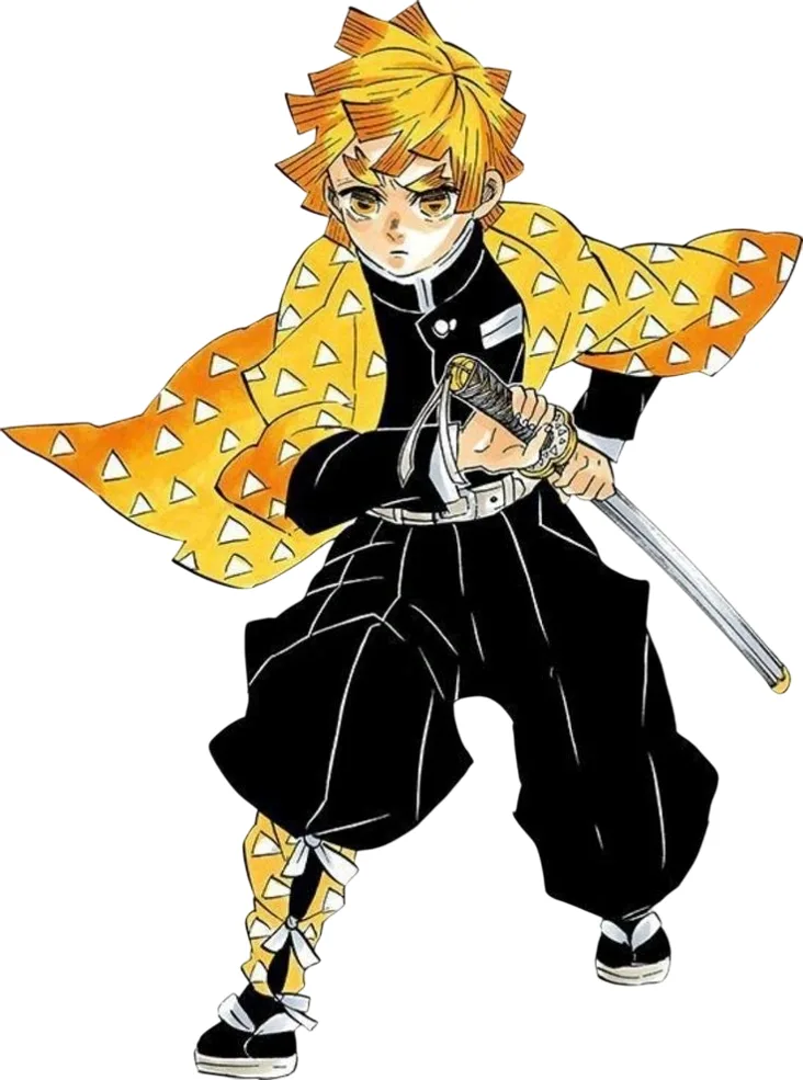 Zenitsu Agatsuma full body haori uniform official art reference