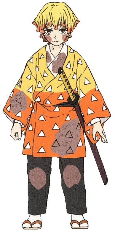 Zenitsu Agatsuma full body haori uniform official art reference